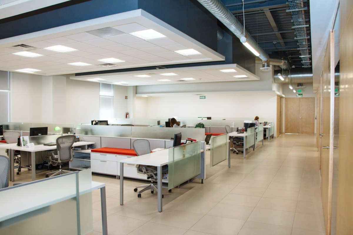 A modern open-plan commercial office interior